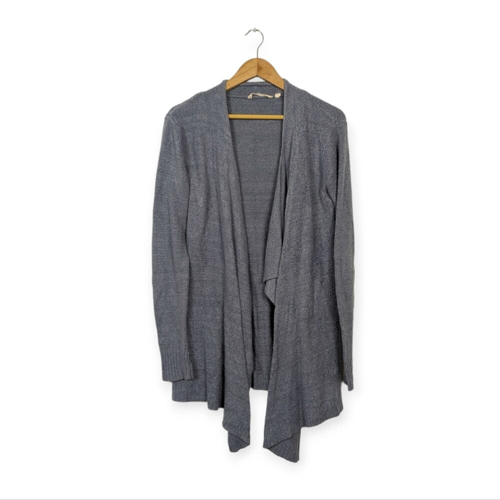 Soft Surroundings Grey Blue Open Waterfall  Cardigan
